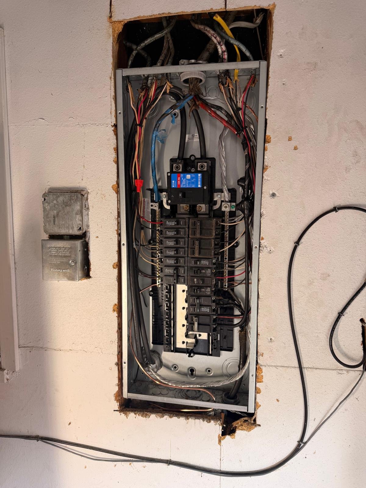 Before — Tangled Panel Wiring