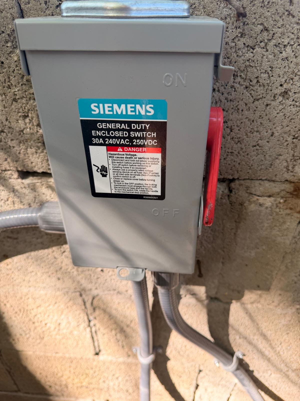 After — New Siemens Disconnect
