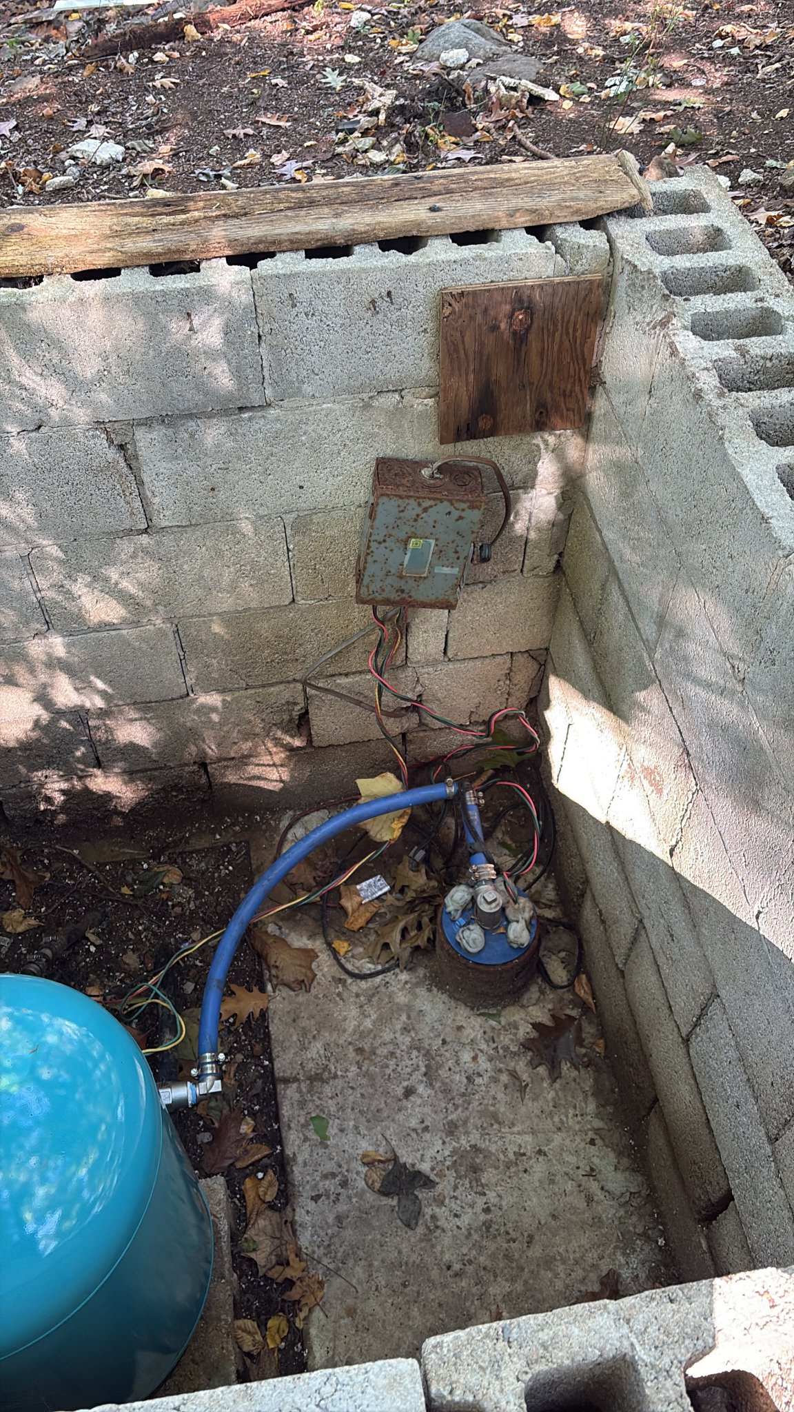 Before — Rusted Well Pump Wiring