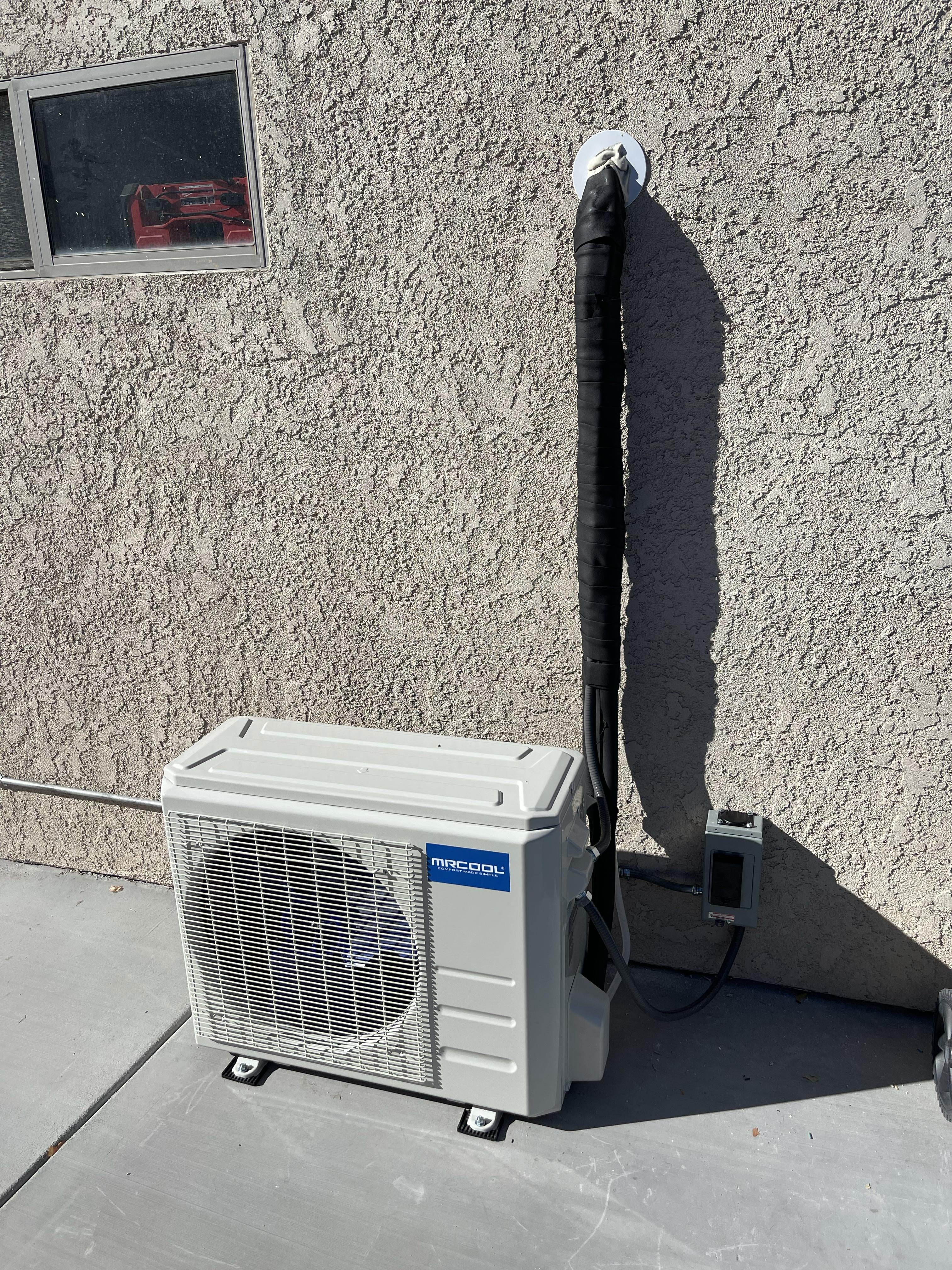 Mini-split outdoor unit installed and running